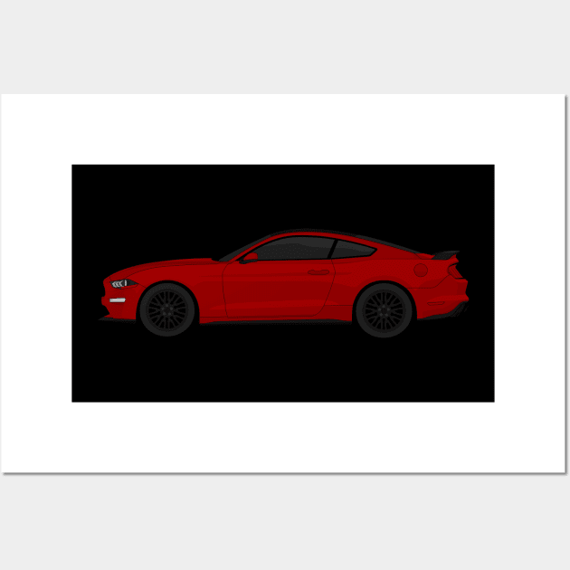 MUSTANG GT DARK-RED Wall Art by VENZ0LIC